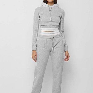 COPY - MESH WAIST BANDED JOGGERS AND HOODIE - GREY